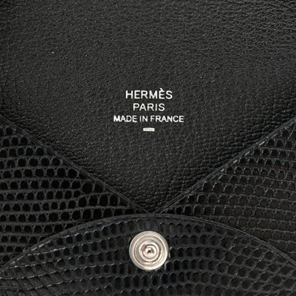 Hermes Lizard Calvi Card Case Black 6 of 7
