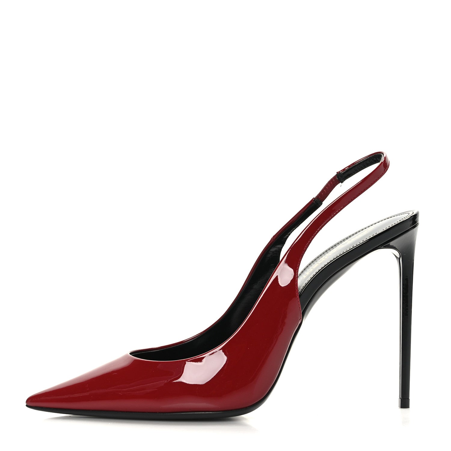 Saint Laurent Patent Calfskin Zoe 105 Slingback Pump 41 Red 1 of 8
