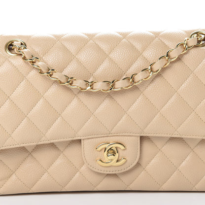 Chanel Caviar Quilted Medium Double Flap Beige Clair 7 of 10