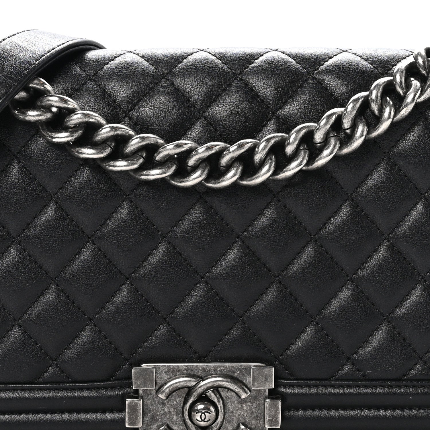 Chanel Lambskin Quilted Medium Boy Flap Black 8 of 11