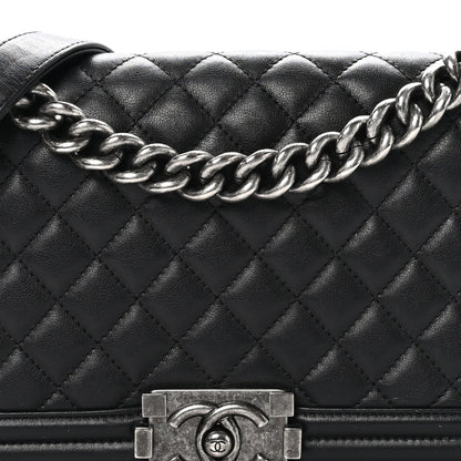 Chanel Lambskin Quilted Medium Boy Flap Black 8 of 11
