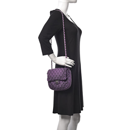 Chanel Denim Quilted Small Flap Purple Black 2 of 10