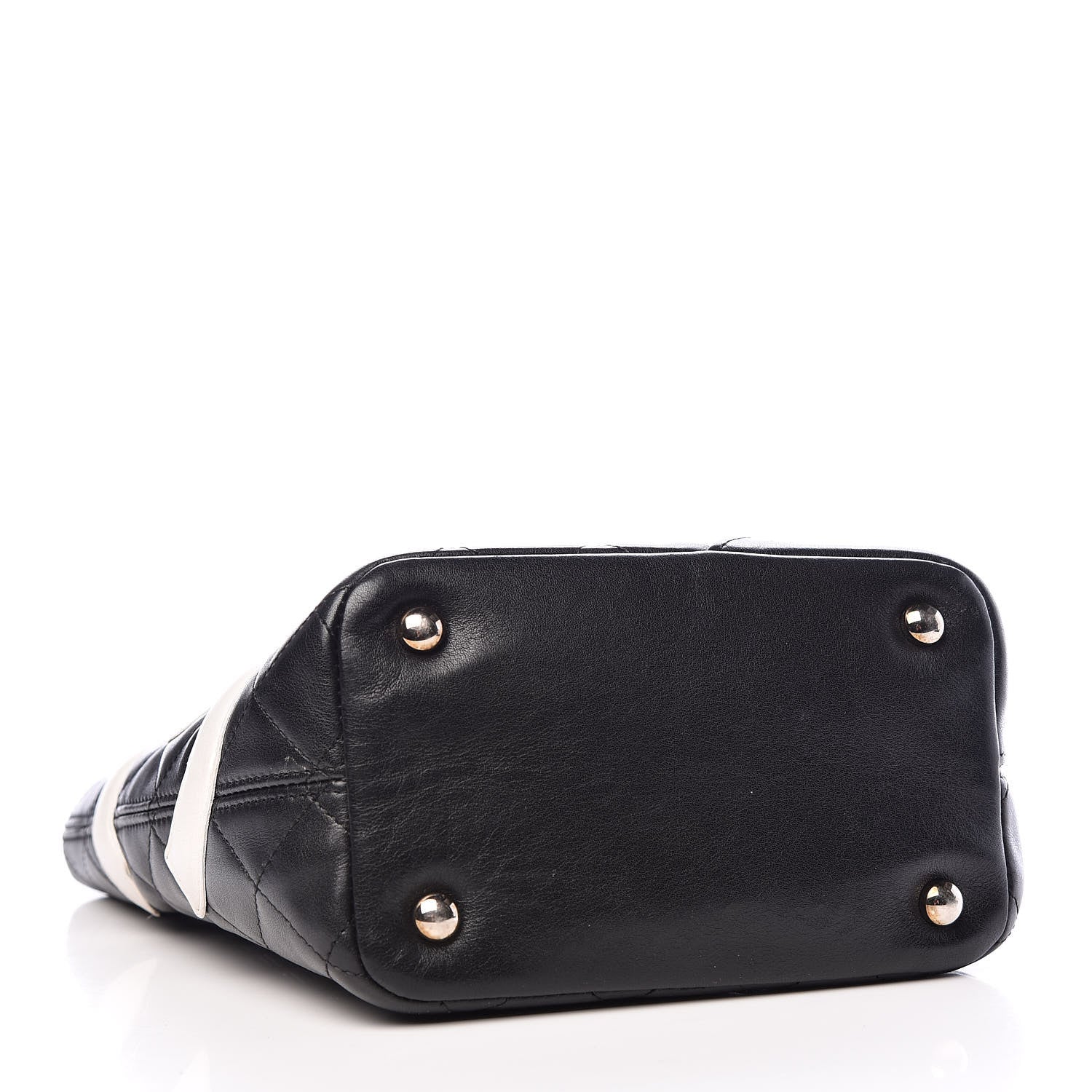 Chanel Calfskin Quilted Small Cambon Tote Black White 4 of 11