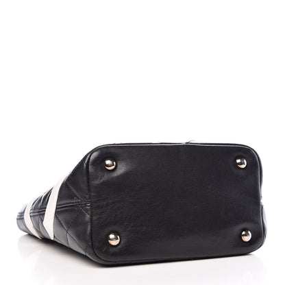 Chanel Calfskin Quilted Small Cambon Tote Black White 4 of 11
