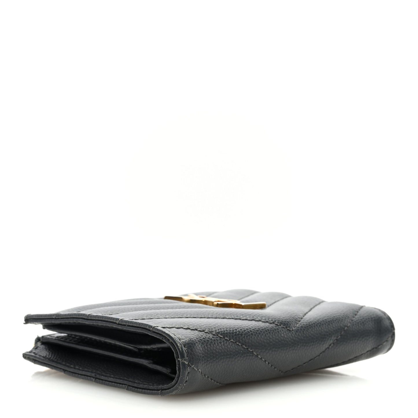 Grain De Poudre Matelasse Chevron Monogram Zipped Card Case Dark Smog