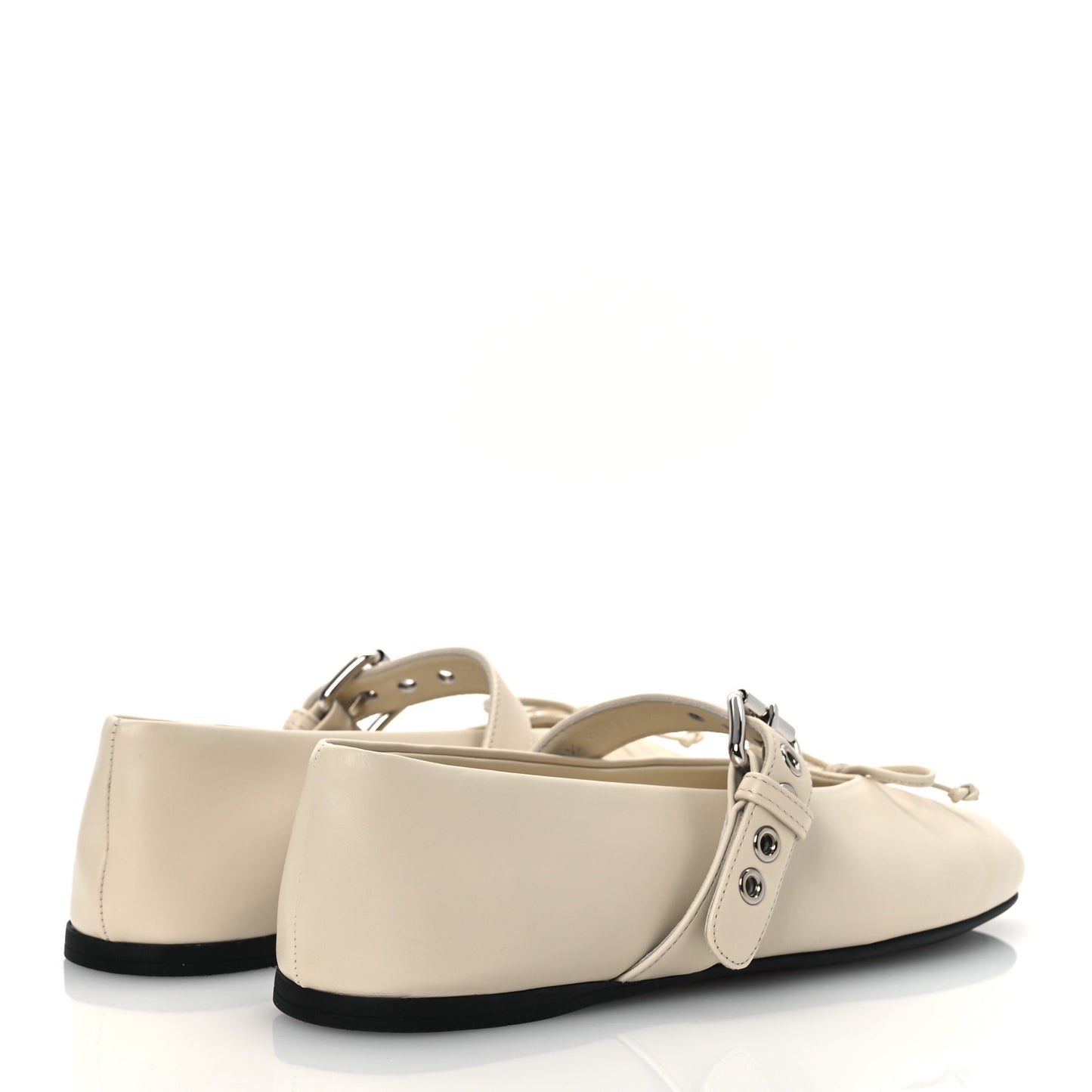 Calfskin Mary Jane Ballerina Flats 36.5 Ivory