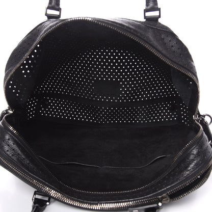 Valentino Garavani Calfskin Perforated Rockstud Large Travel Briefcase Black 5 of 20