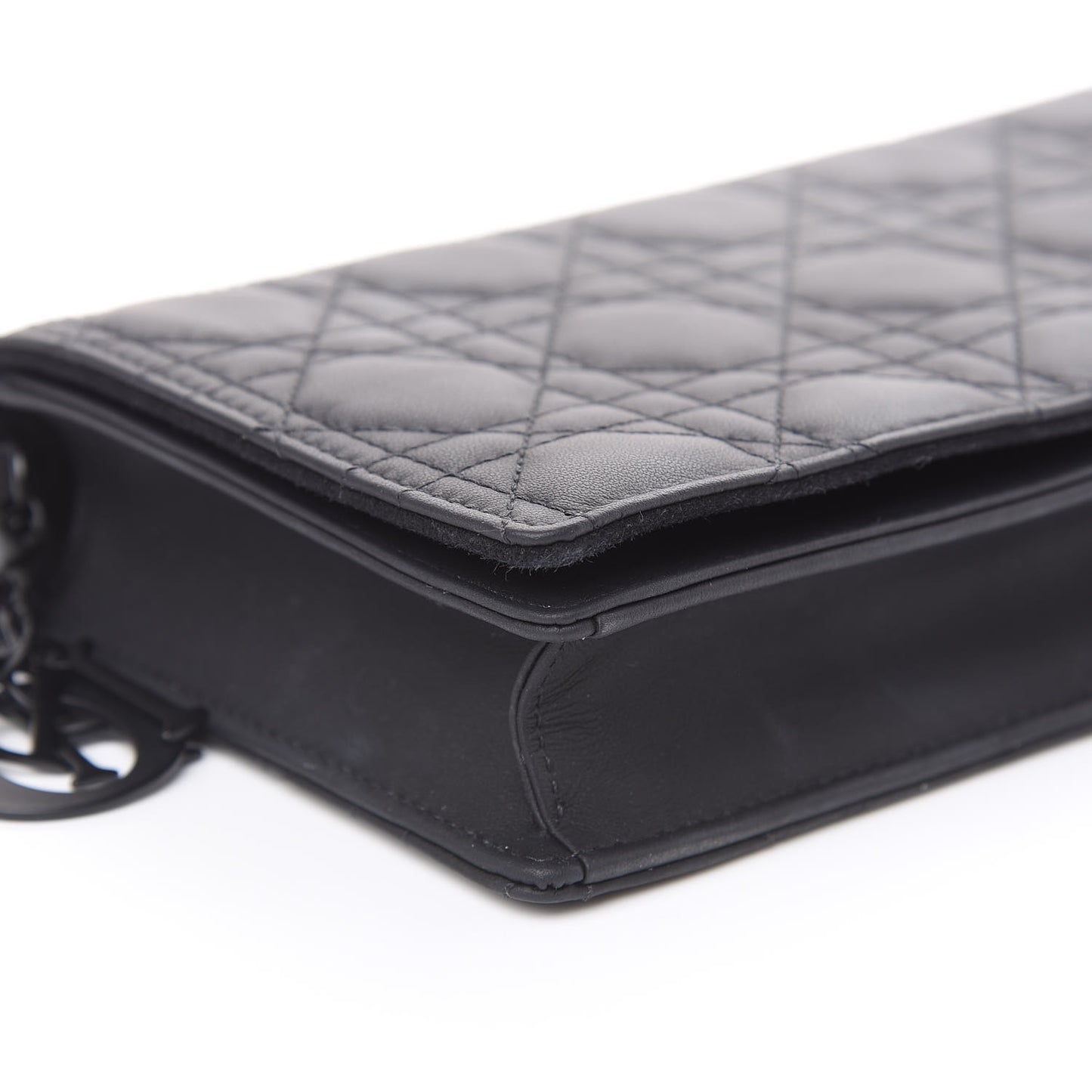 Ultra Matte Calfskin Cannage Lady Dior Clutch Black