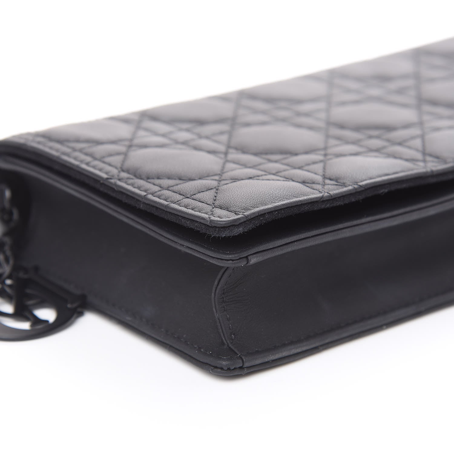 Christian Dior Ultra Matte Calfskin Cannage Lady Dior Clutch Black 9 of 10