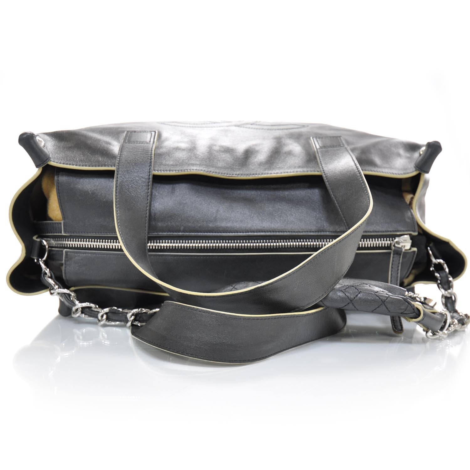 Chanel Lambskin Edgy Large Zip Top Tote Black 5 of 11
