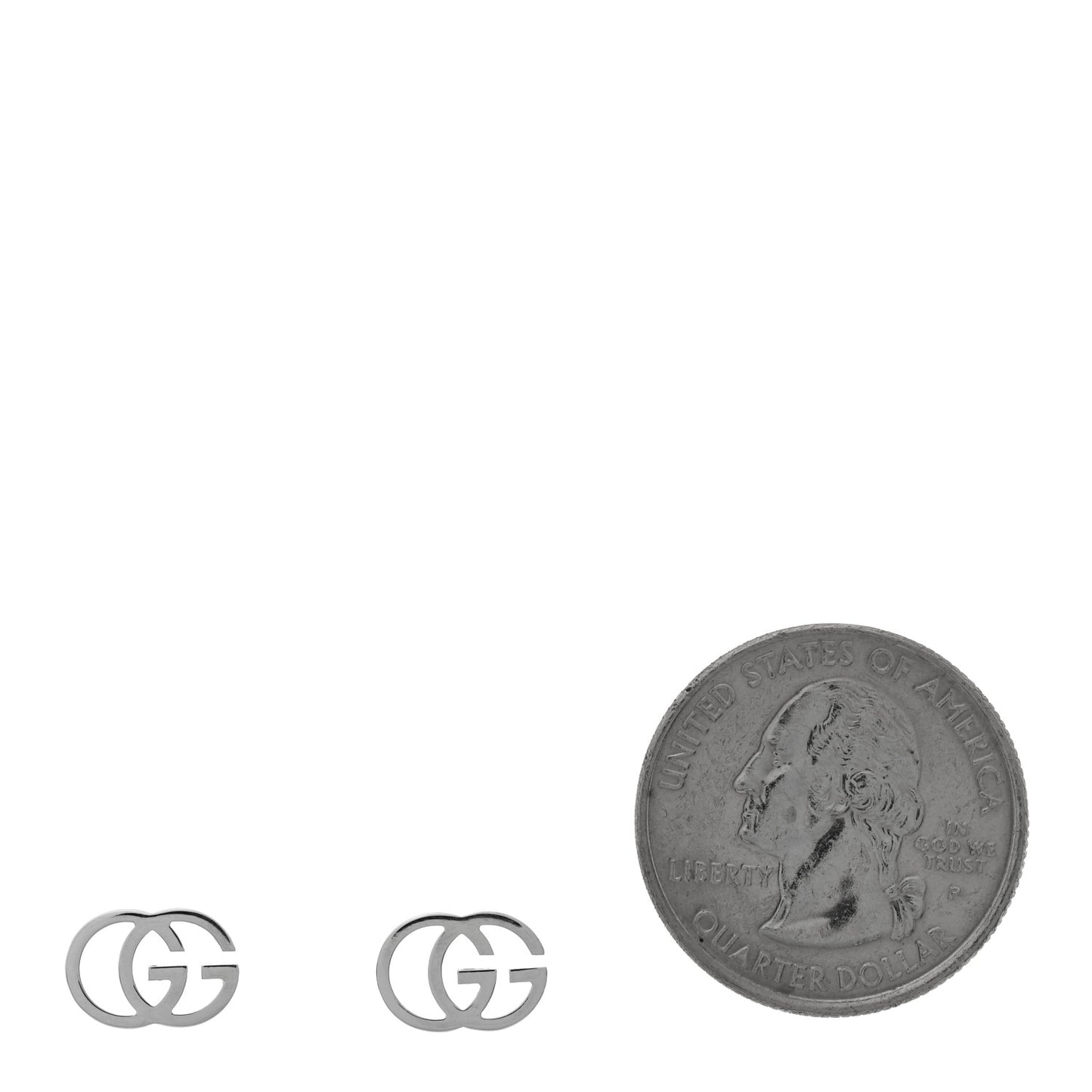 18K White Gold GG Tissue Stud Earrings