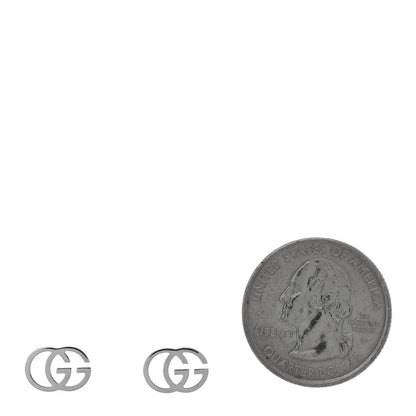 Gucci 18K White Gold GG Tissue Stud Earrings 2 of 4