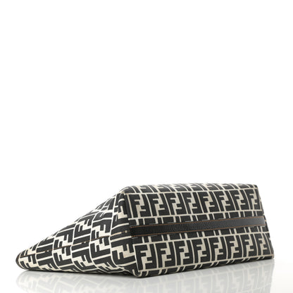 Fendi Canvas FF Roll Tote Black White 4 of 18