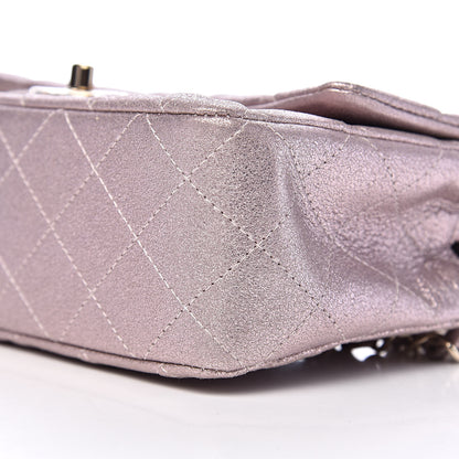 Chanel Metallic Goatskin Quilted Mini Rectangular Flap Pink 9 of 11