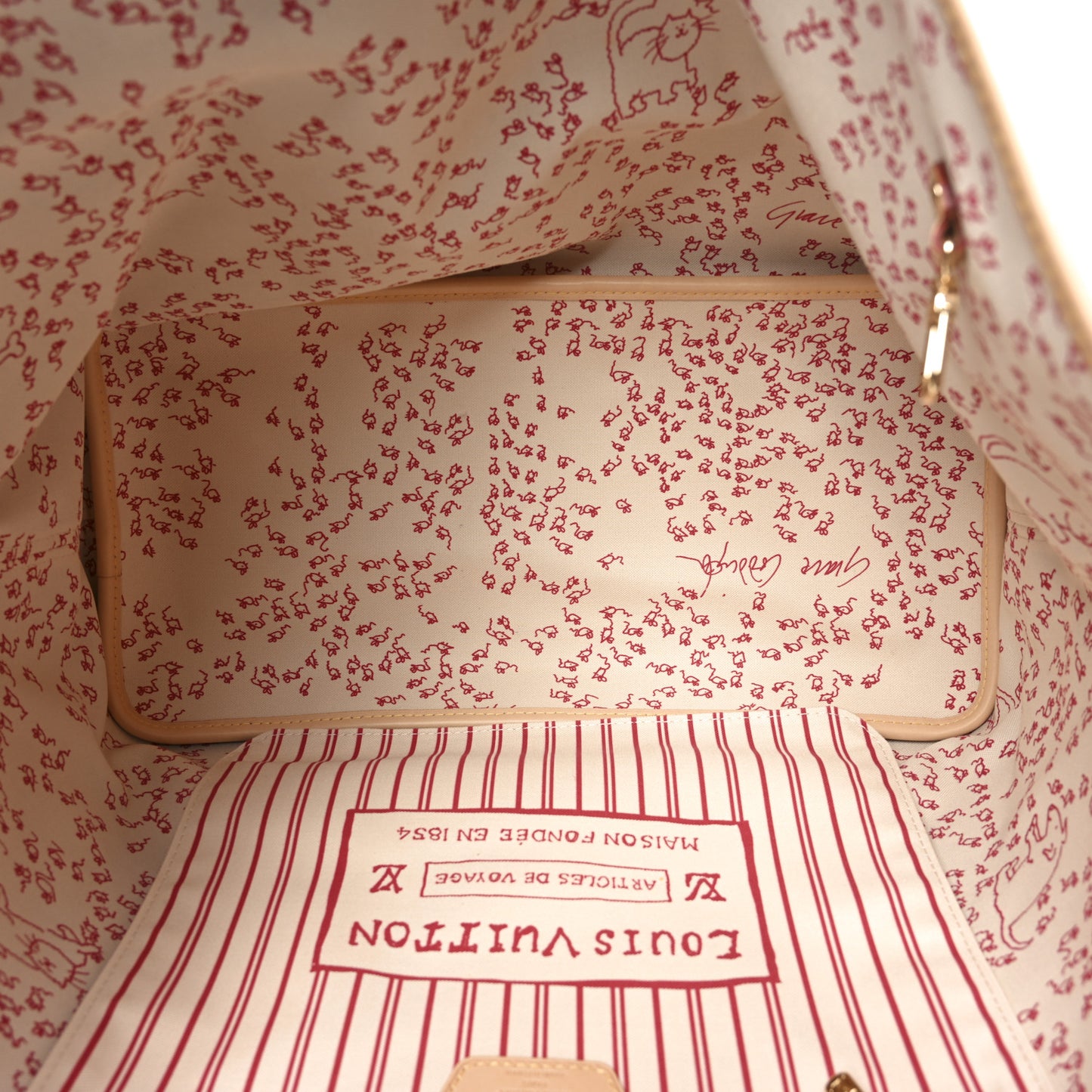 Monogram LV Travels With Grace Coddington Inside Out Neverfull Bandouliere GM