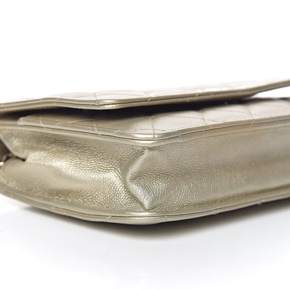 Chanel Pearly Caviar Quilted Wallet On Chain WOC Light Gold 9 of 14