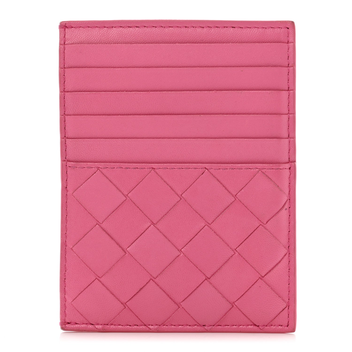 Bottega Veneta Nappa Intrecciato Zip Card Holder Pink 1 of 7