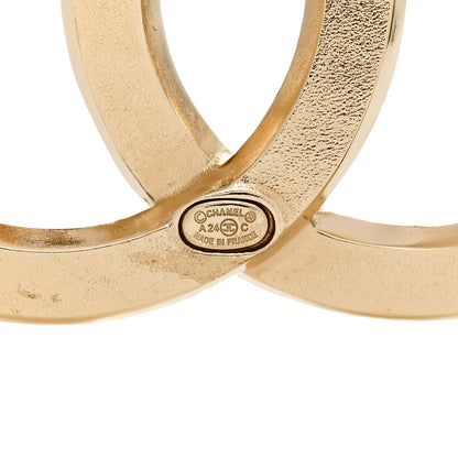 Chanel Baguette Crystal CC Brooch Black Gold 3 of 4