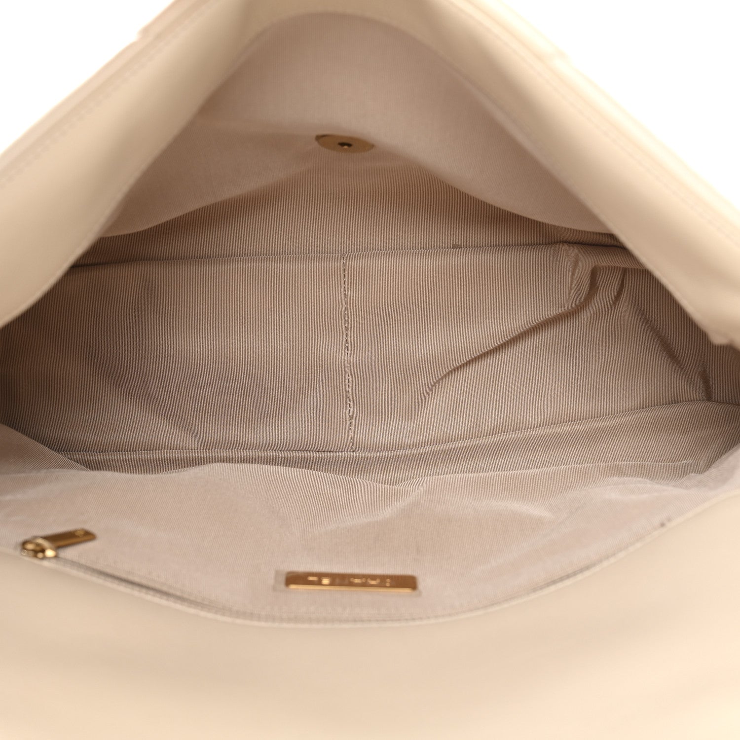 Chanel Goatskin Quilted Maxi Chanel 19 Flap Beige 5 of 10
