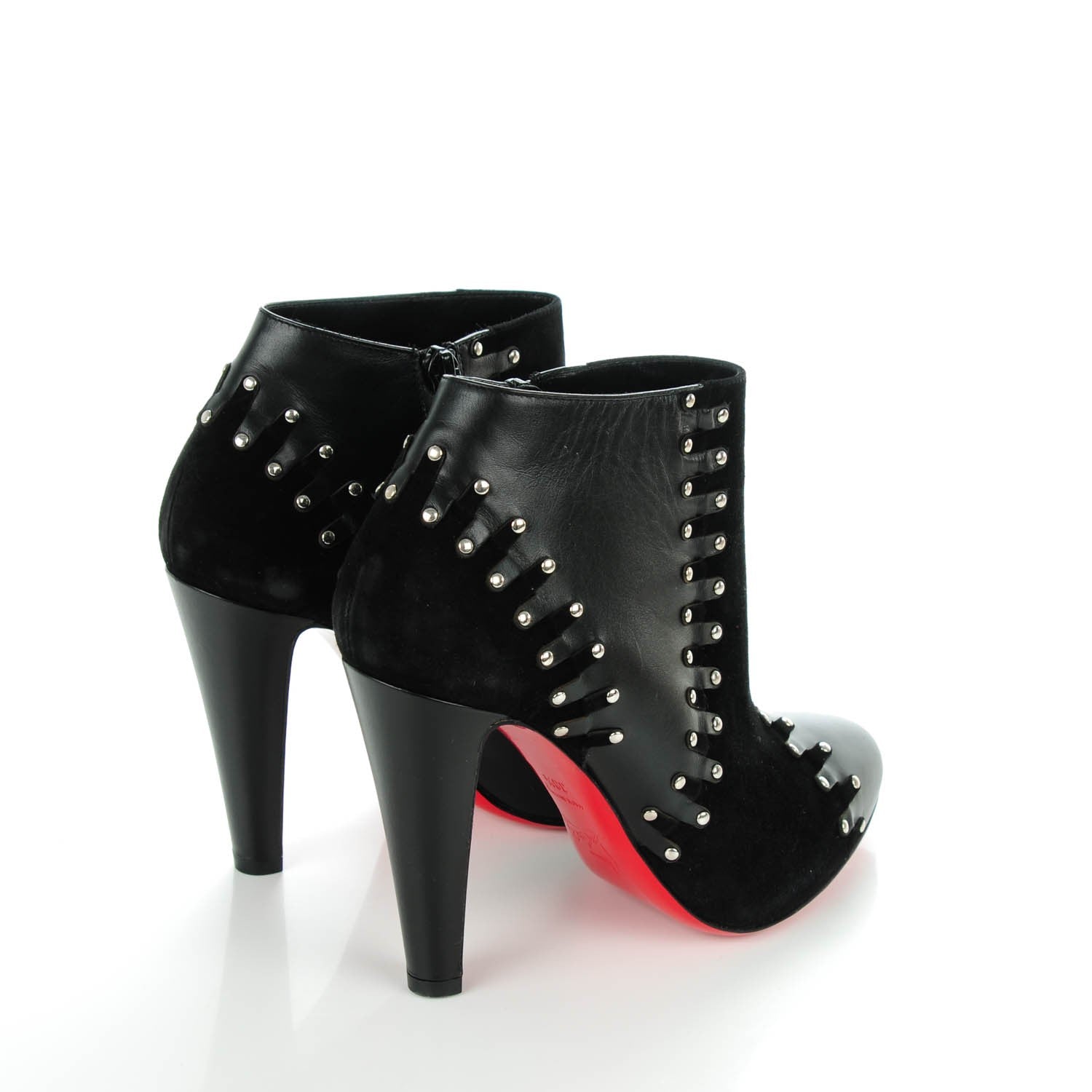 Christian Louboutin Veau Velours Shiny Calf Volvotico 100 Booties 38.5 Black 4 of 8