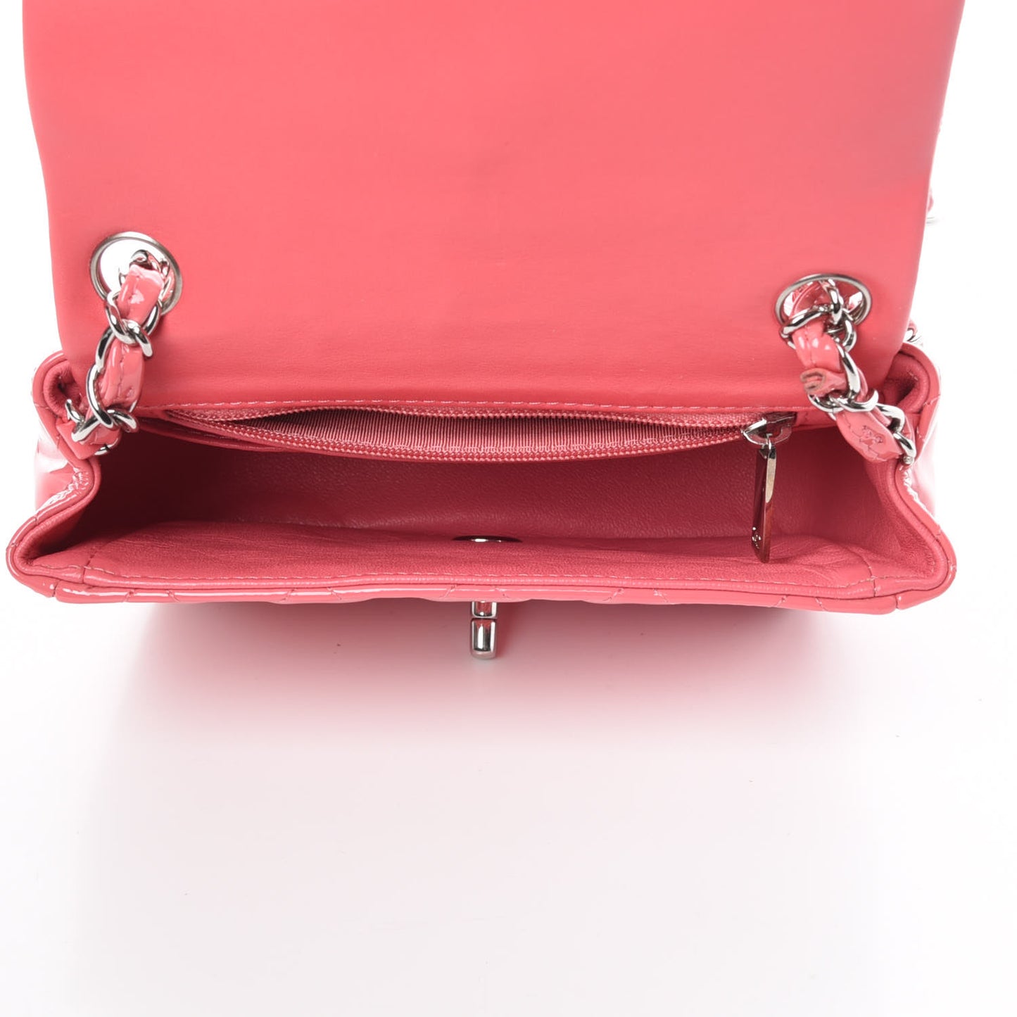 Patent Quilted Mini Square Flap Pink