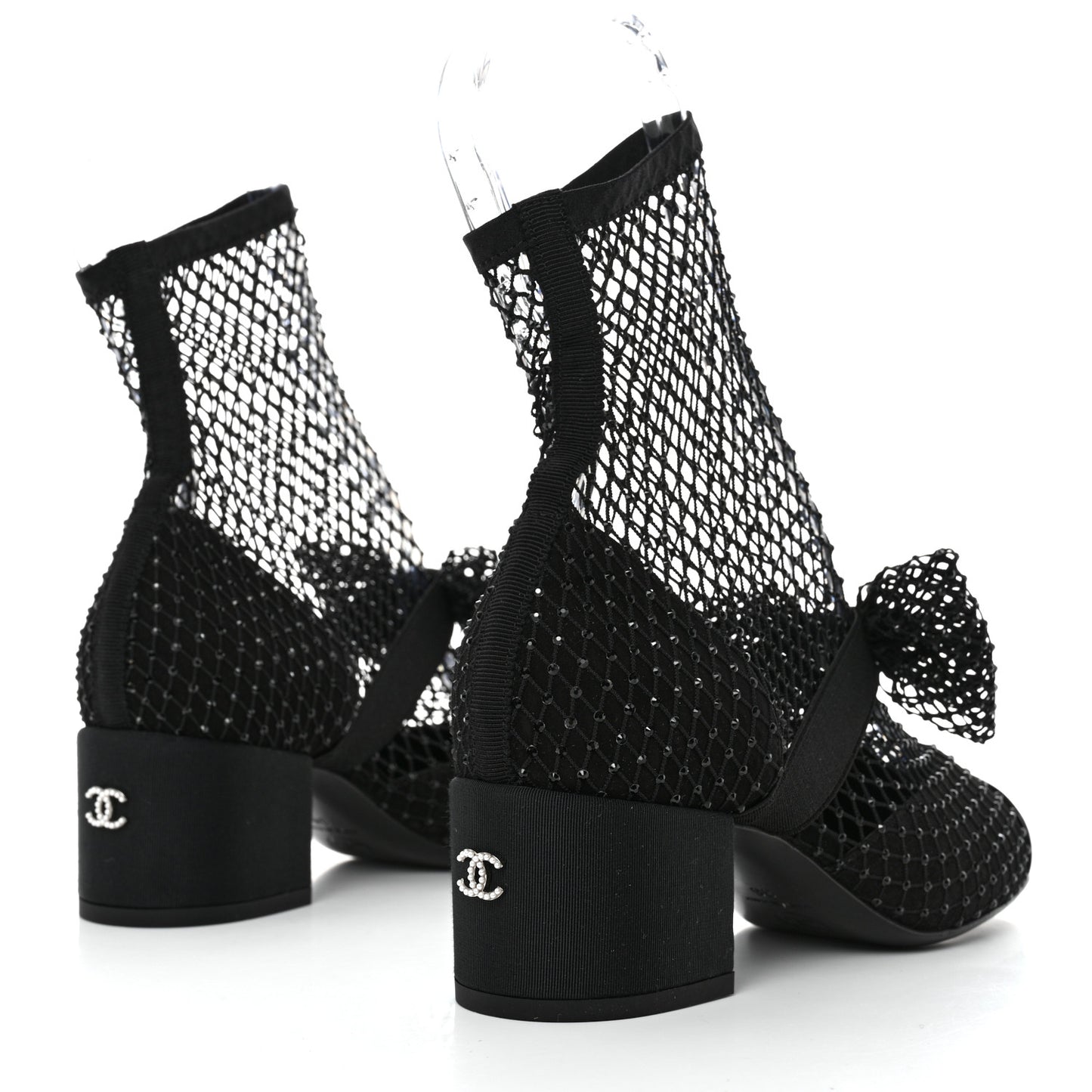 Resille Strass Kid Suede Patent Mary Jane Short Boots 36 Black
