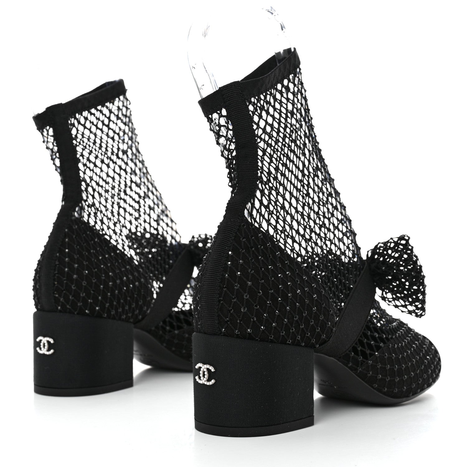 Chanel Resille Strass Kid Suede Patent Mary Jane Short Boots 36 Black 4 of 7