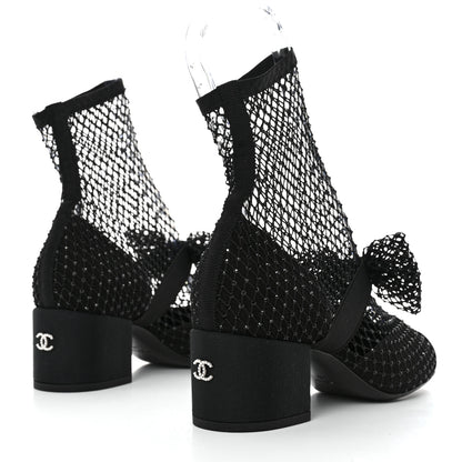 Chanel Resille Strass Kid Suede Patent Mary Jane Short Boots 36 Black 4 of 7