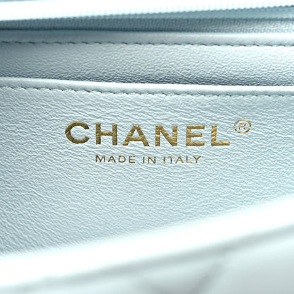 Chanel Lambskin Quilted Mini Top Handle Rectangular Flap Light Blue 6 of 11