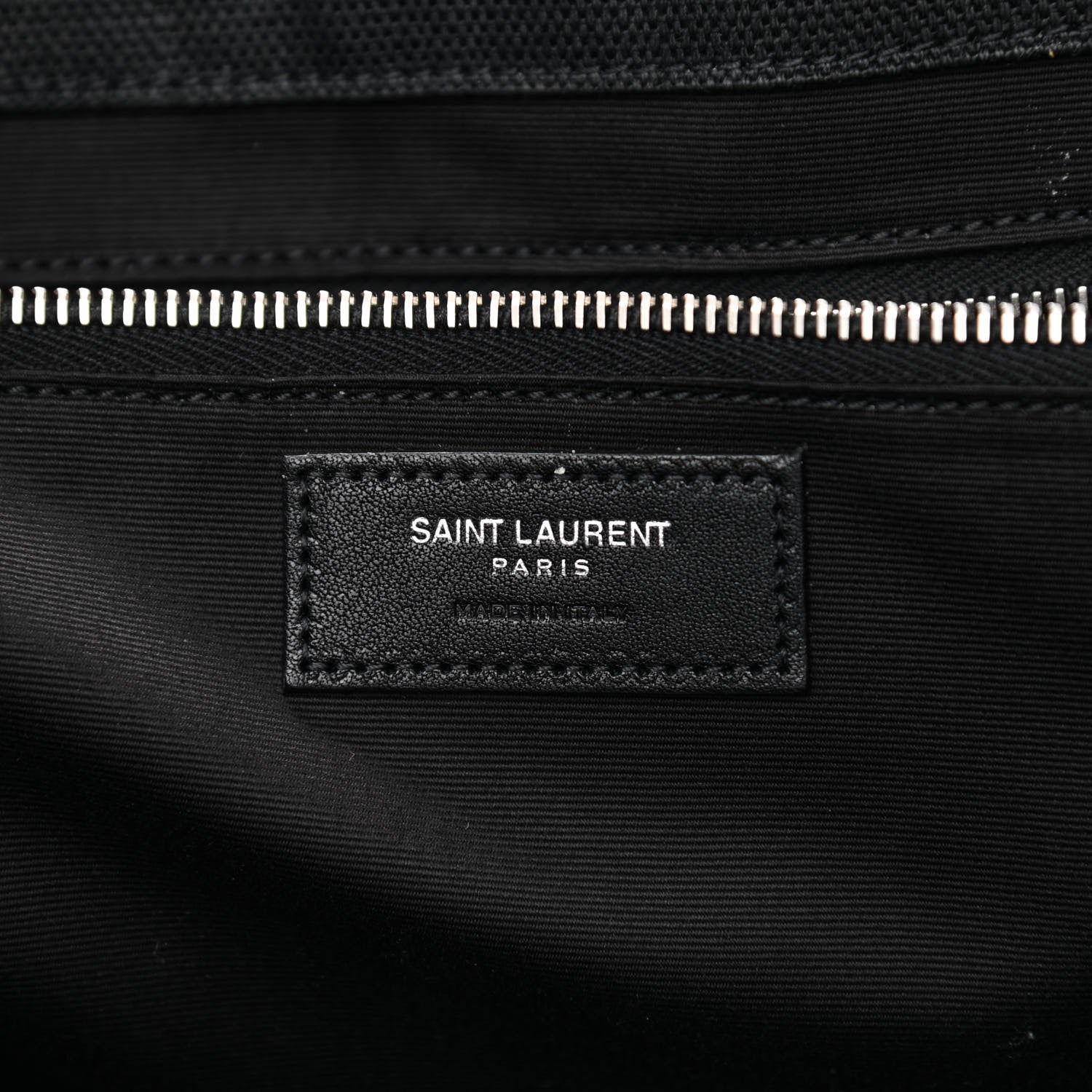 Saint Laurent Raffia Linen Calfskin Rive Gauche Tote Black 6 of 10