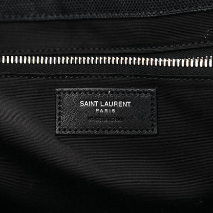 Saint Laurent Raffia Linen Calfskin Rive Gauche Tote Black 6 of 10