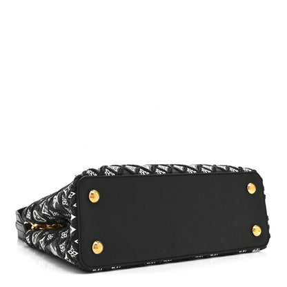 Louis Vuitton Calfskin Since 1854 Embroidered Capucines PM Black 4 of 10