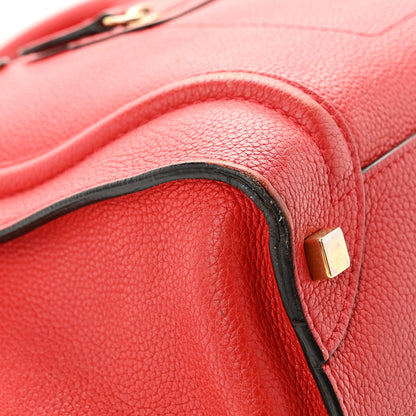 Celine Drummed Calfskin Shoulder Luggage Red 13 of 15