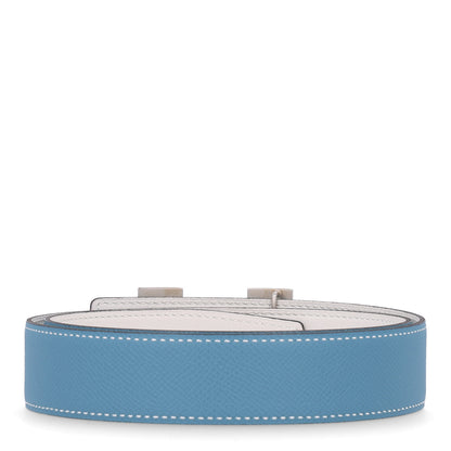 Hermes Epsom Swift 32mm H Belt 80 32 Blue Jean White 2 of 6