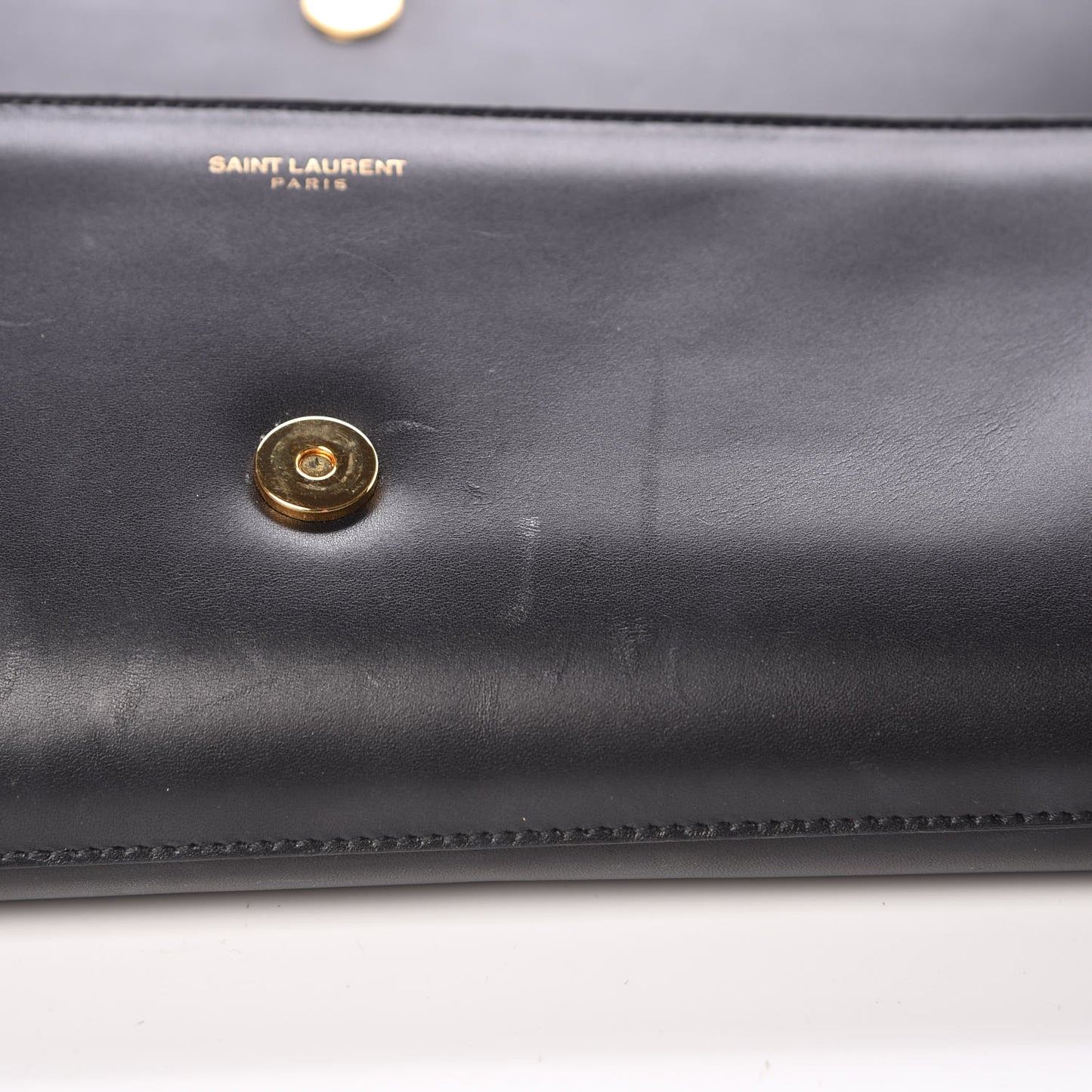 Calfskin Lutetia Flap Clutch Black