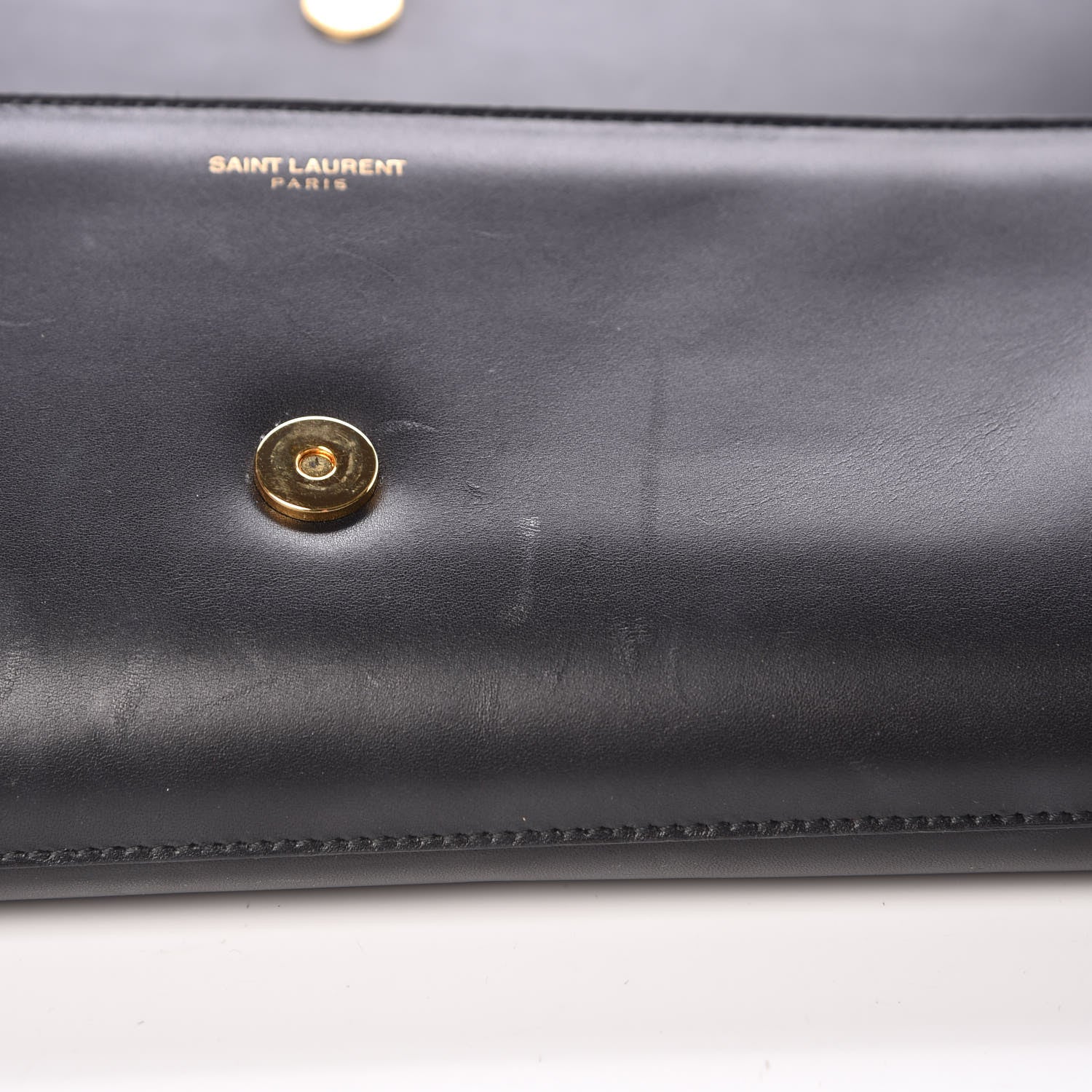 Saint Laurent Calfskin Lutetia Flap Clutch Black 10 of 13