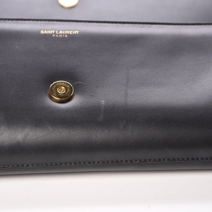 Saint Laurent Calfskin Lutetia Flap Clutch Black 10 of 13