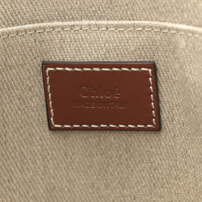 Chloe Cotton Calfskin Medium Woody Ribbon Tote White Brown 6 of 11