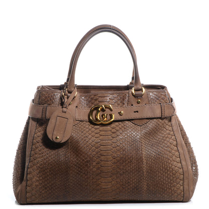 Gucci Python Large GG Running Tote Brown 1 of 8