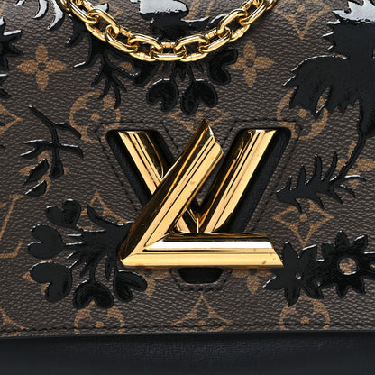 Louis Vuitton Calfskin Monogram Blossom Twist MM Black 8 of 11