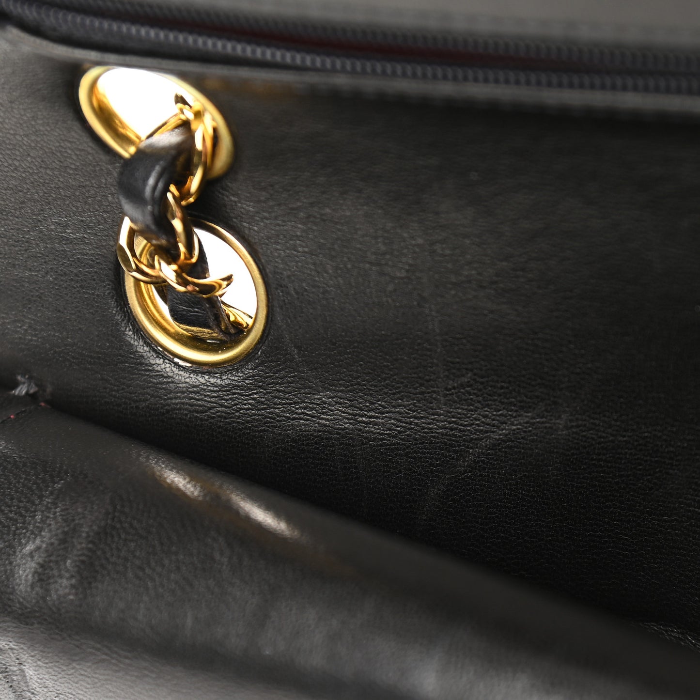 Lambskin Quilted Small Double Flap Black