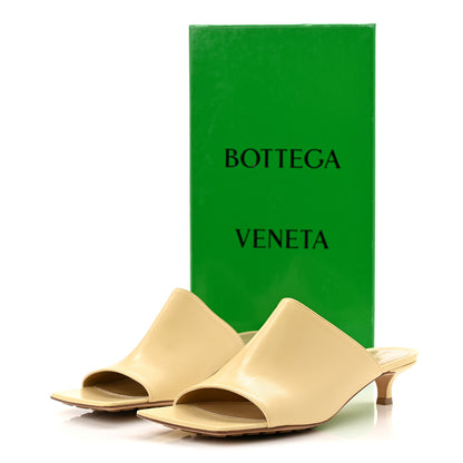 Bottega Veneta Lambskin Stretch Mule Sandals 37.5 Moon Beam 9 of 9