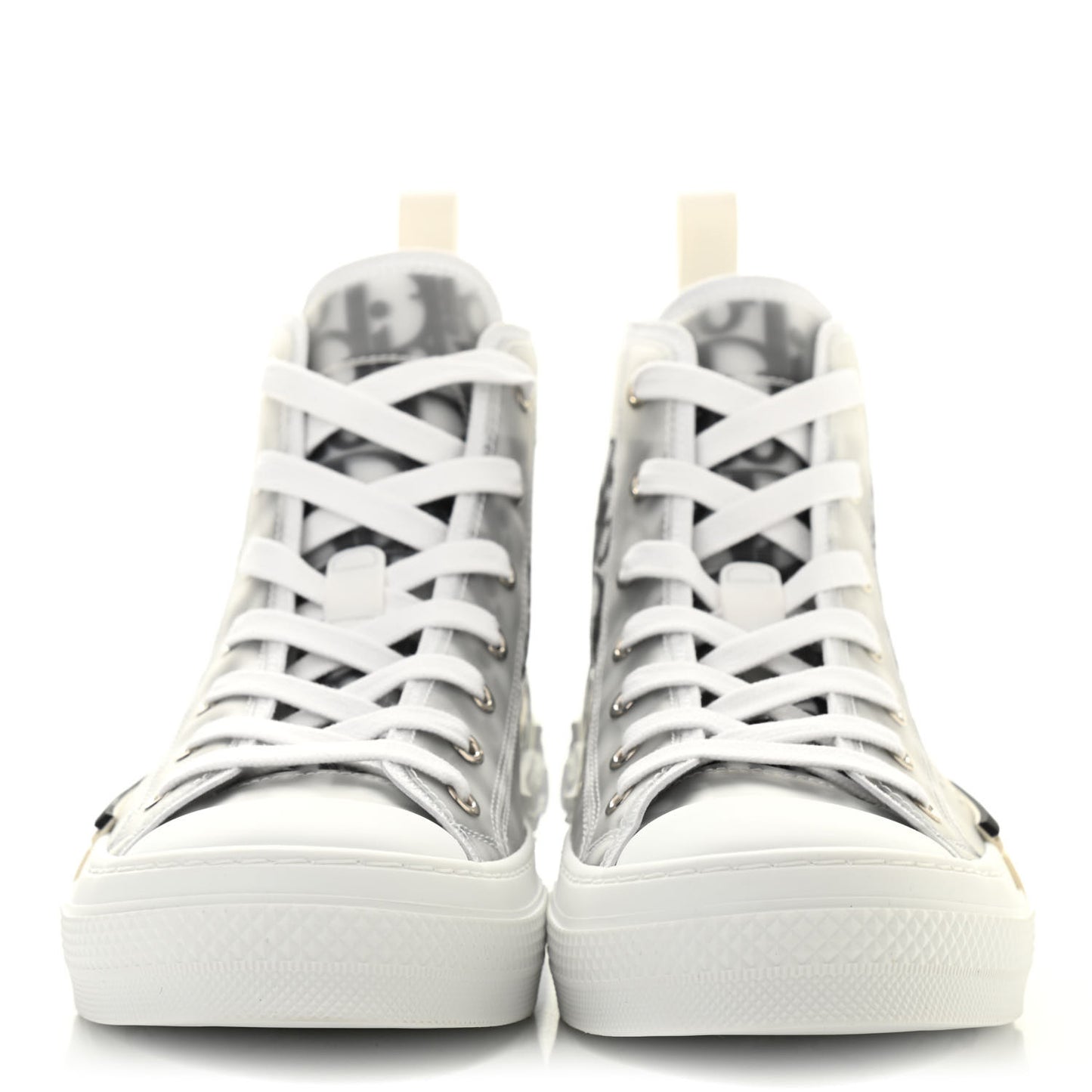 Technical Canvas Oblique Mens B23 High Top Sneakers 39 White Black