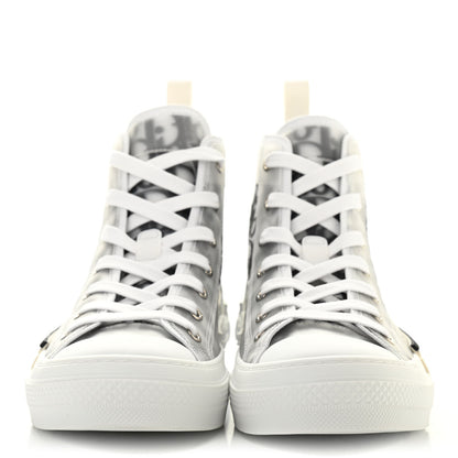 Christian Dior Technical Canvas Oblique Mens B23 High Top Sneakers 39 White Black 2 of 7