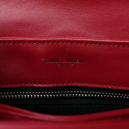 Saint Laurent Calfskin Y Quilted Monogram Toy Loulou Crossbody Bag Rouge 6 of 12