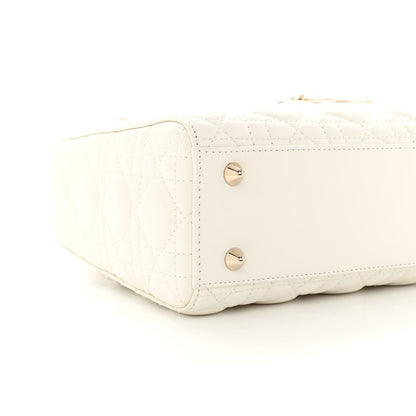 Christian Dior CHRISTIAN DIOR Lambskin Cannage Small My ABCDior Lady Dior White 6 of 10