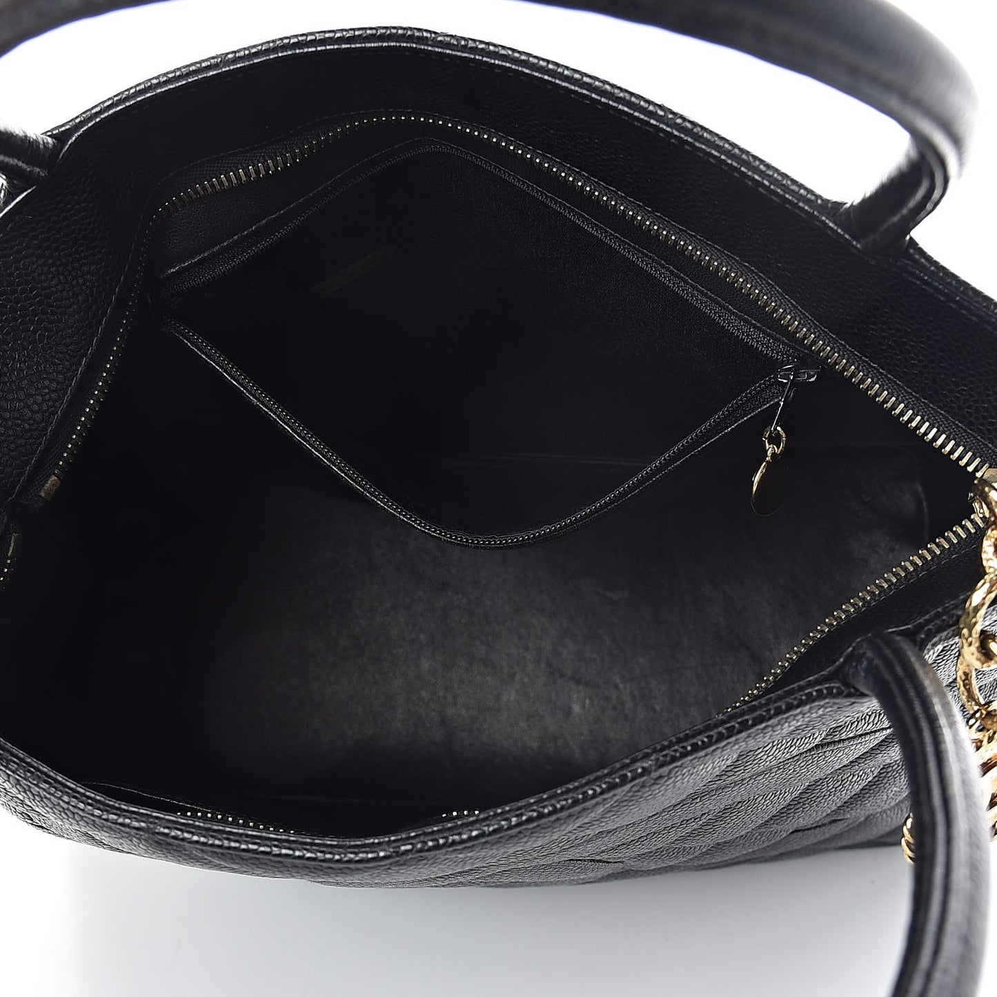 Caviar Quilted Medallion Tote Black