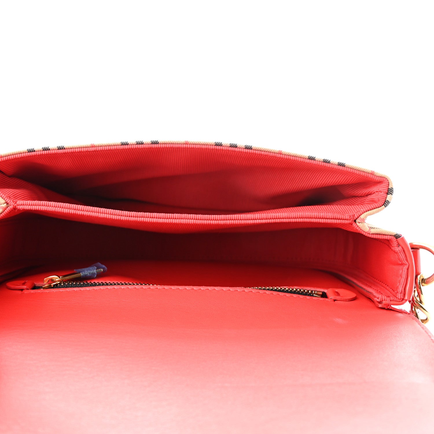 Burberry Patent 1983 Knight Check Link Shoulder Bag Bright Red 5 of 9