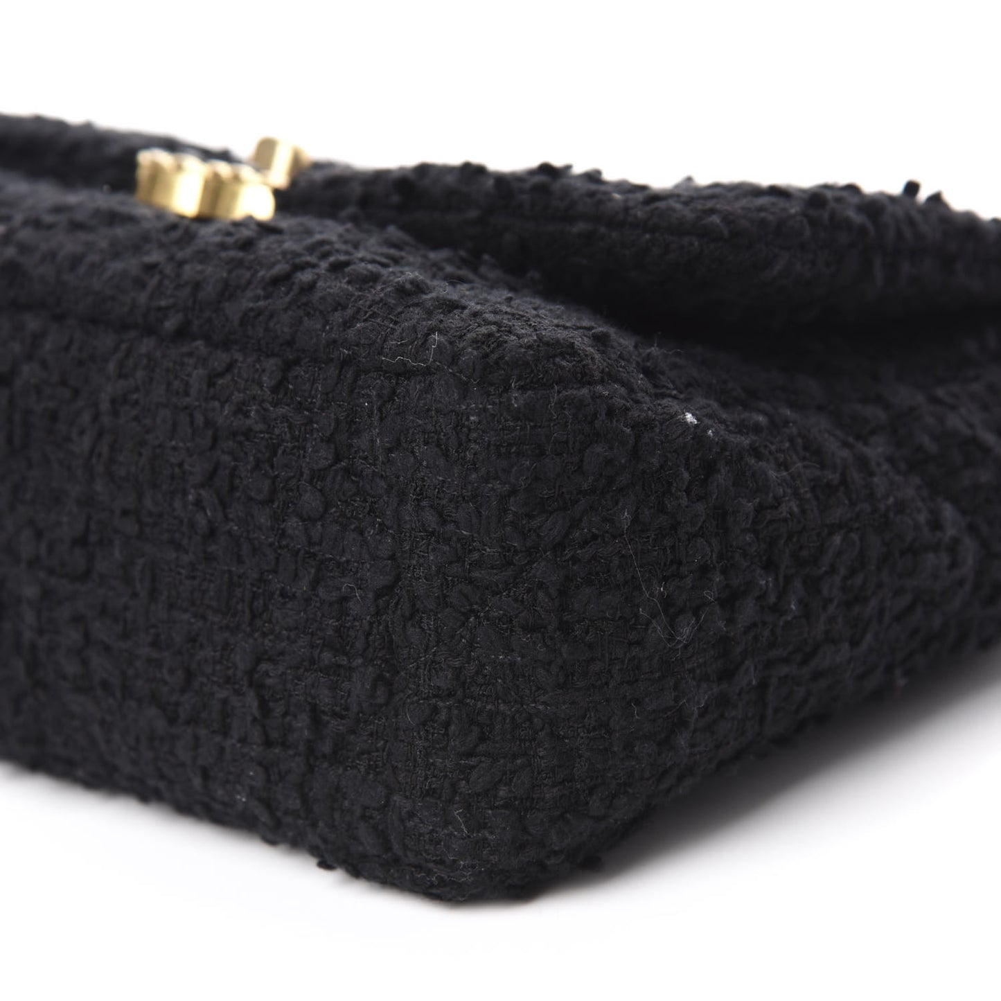 Tweed Quilted Medium 19 Flap Black