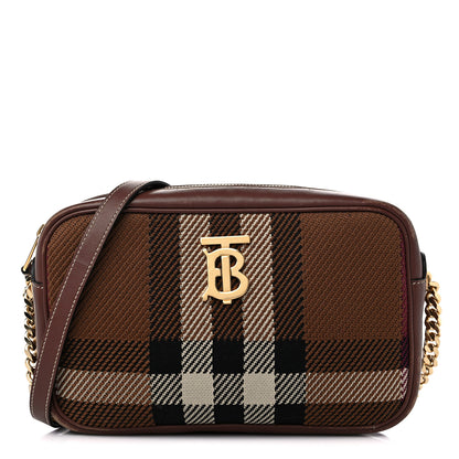Burberry Calfskin Check Small Lola Camera Bag Dark Birch Brown 1 of 14